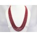 Red Ruby faceted treated Beads Stones NECKLACE 7 lines 482 Carats C 109